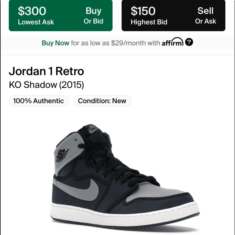 Air Jordan 1 high AJKO shadow size 13 **STEAL** comes with black laces - Picture 3 of 9
